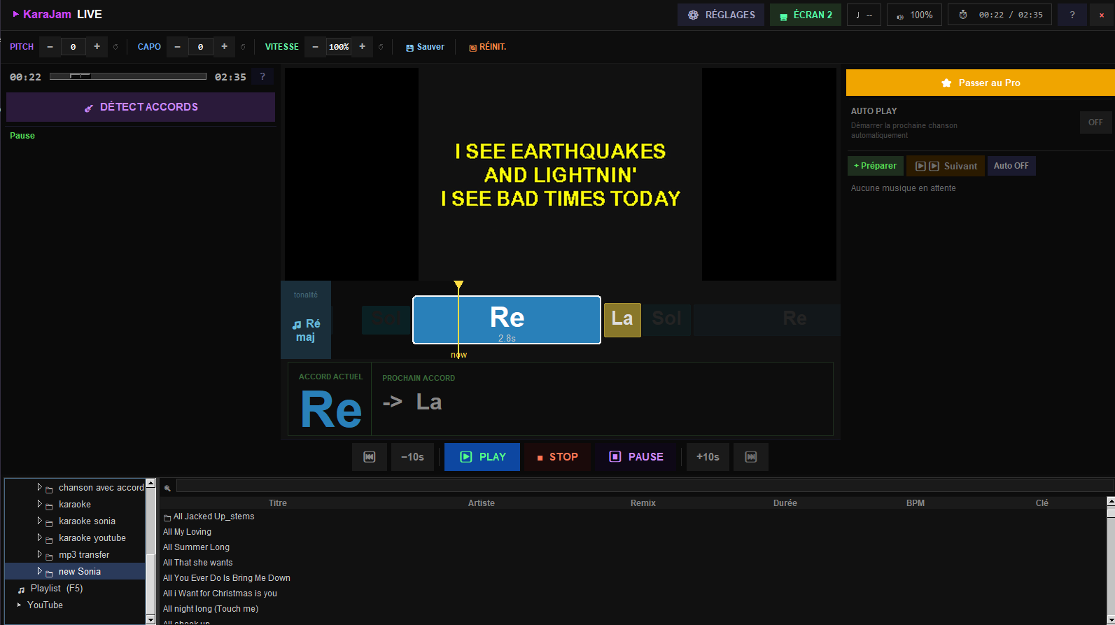 Interface KaraJam LIVE