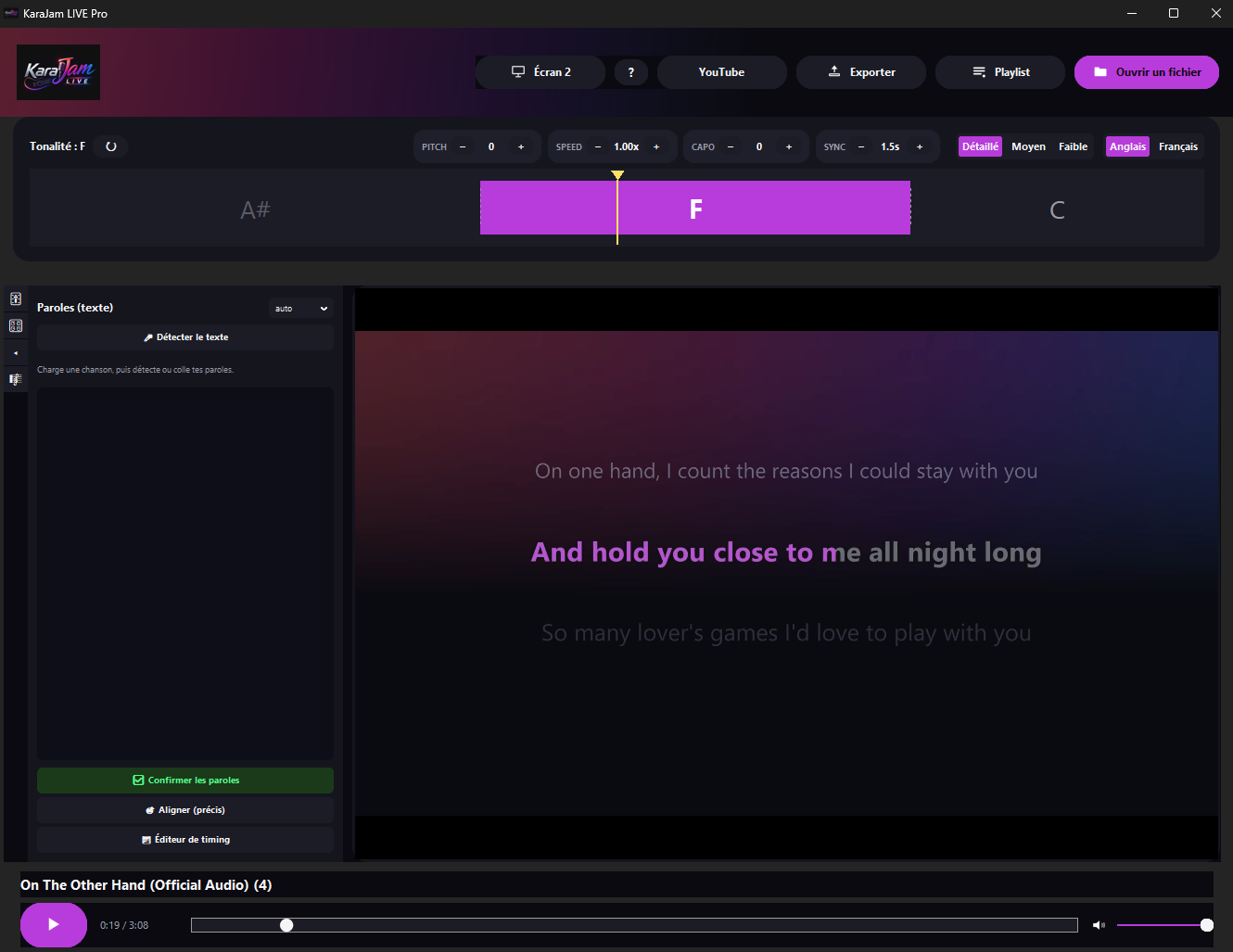 KaraJam LIVE Pro — mixage des pistes