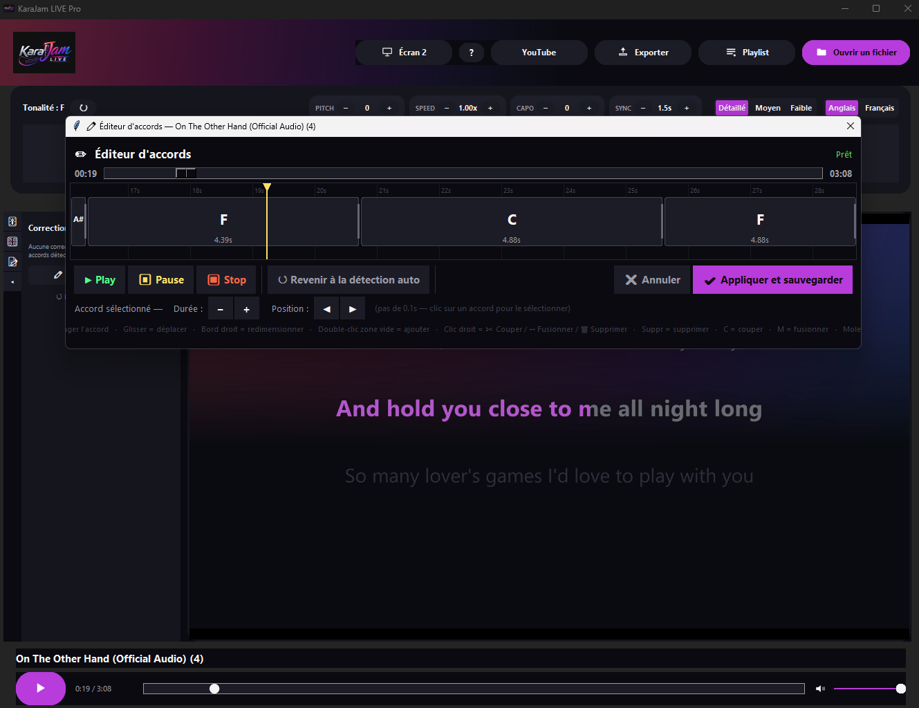 KaraJam LIVE Pro — égaliseur